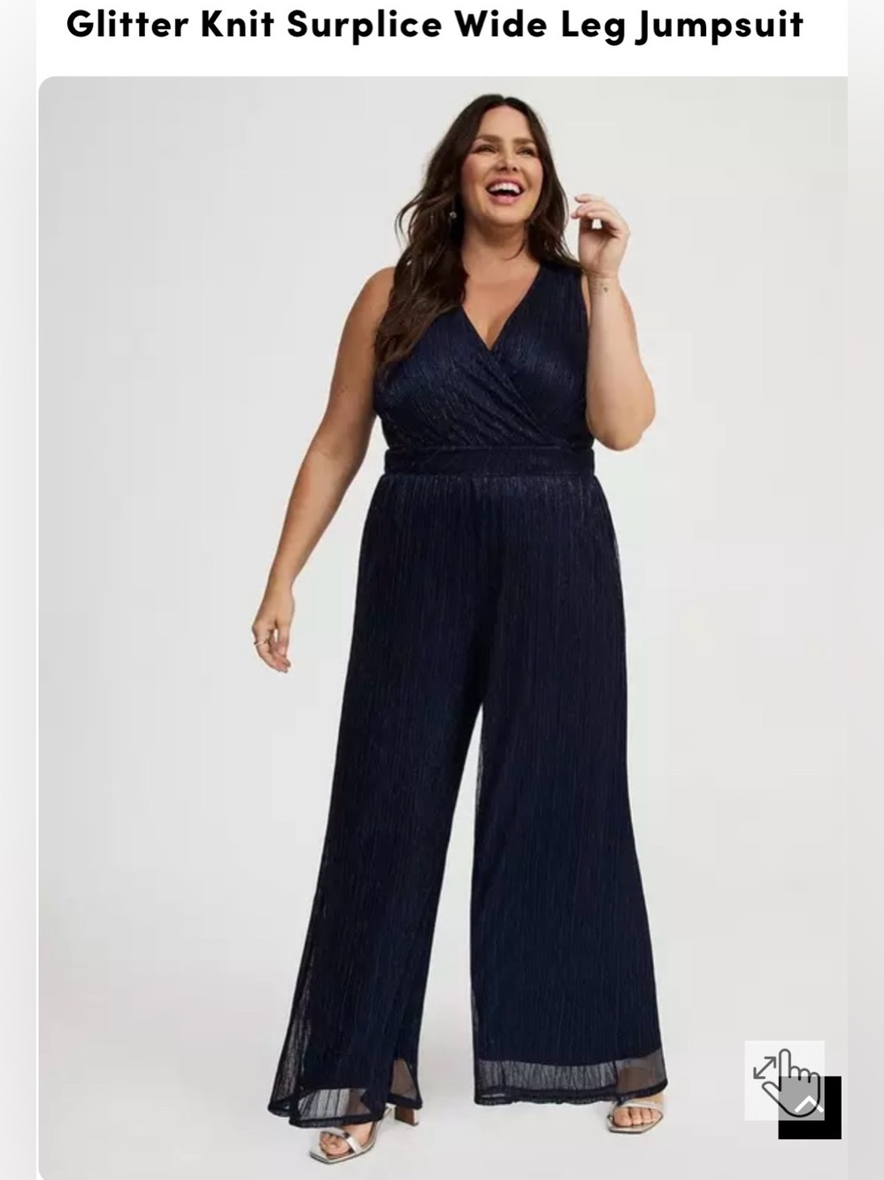New Torrid Glitter Knit Surplice Wide Leg Jumpsuit Torrid Sz 0, Size Large/US 12